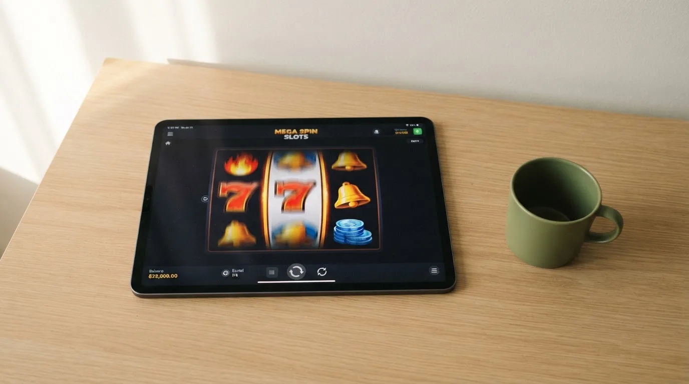Schematische Darstellung eines automatisch ablaufenden Spins auf einem Tablet-Bildschirm.